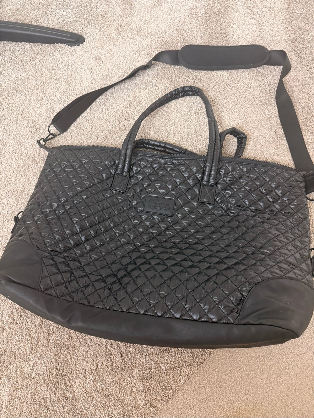 ZYIA Quilted Black Travel Weekender Bag